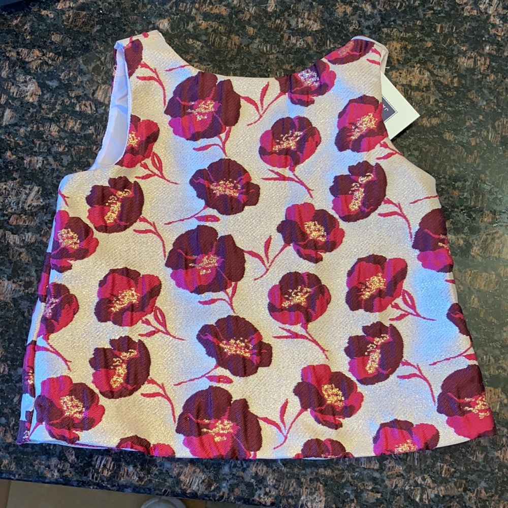 Janie and Jack floral shimmer top - Picture 4 of 7